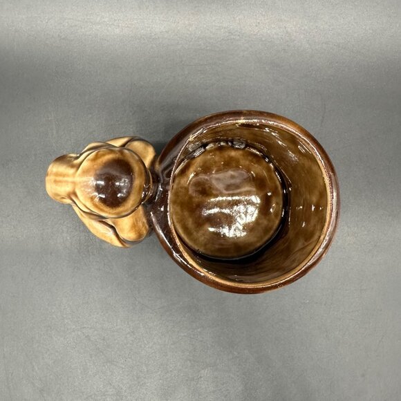 Vintage The Big Chiefs Cigars Pen Holder Planter 40s Ceramic GS Brown Organizer - Picture 6 of 11